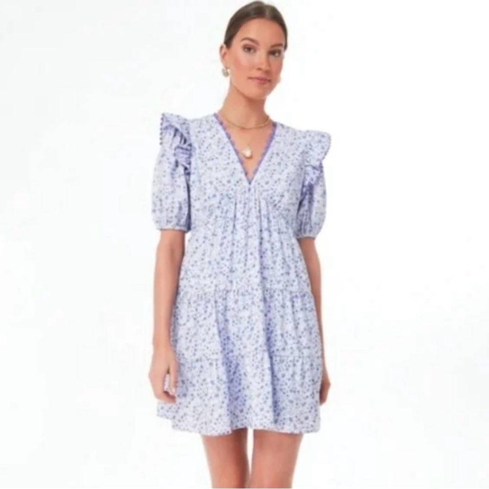 Hyacinths House Lavender Floral Mini Dress